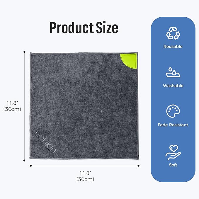 loukin | Magnetic Cleaning Cloth 4 Pack & Magnetic Dry Erase Eraser (Gray*2, White*2) & Whiteboard Cleaner (3.4 fl oz) 4 Pack