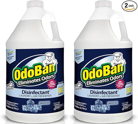 OdoBan Disinfectant Concentrate and Odor Eliminator, Made in the USA, Night Ice Scent, 2 Gallons