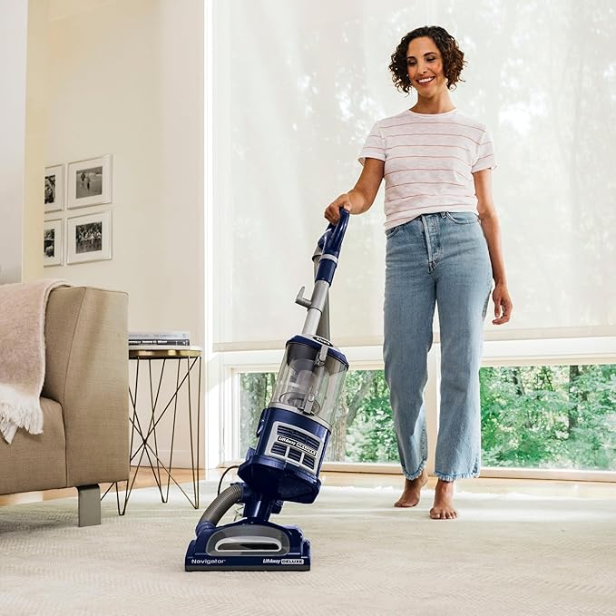 Shark NV360 Navigator Lift-Away Deluxe Upright Powerful Suction Vacuum for Hardwood Floor, Carpet, Muti-Surface Spotless Cleaning with Large Dust Cup Capacity, Swivel Steering, Blue (Renewed)