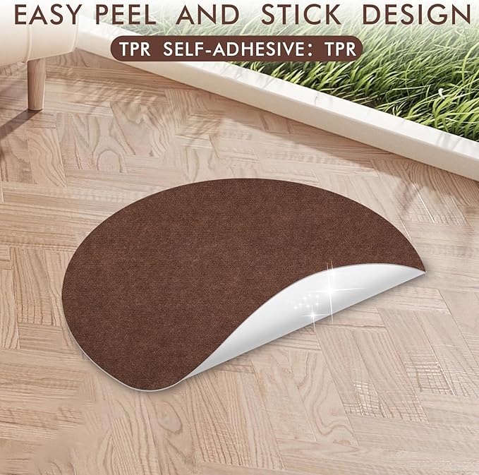 Round Recliner Pads for Hardwood Floors, Non Slip Recliner Grippers, Furniture Pads Floor Mats for Carpet, Anti Slide Office Chair Mat for Floor Protector, 30"x30" (1 Pack Brown