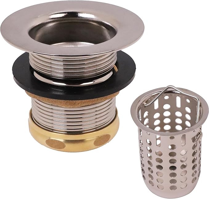 Westbrass D218-20 Junior Bar and Laundry Sink Drain Assembly with Removable Strainer Basket, Stainless Steel