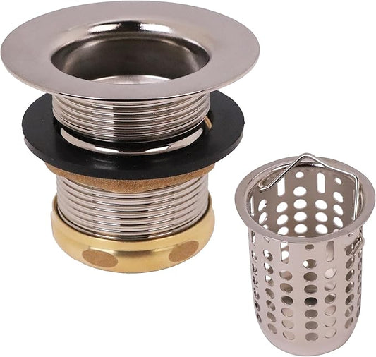 Westbrass D218-20 Junior Bar and Laundry Sink Drain Assembly with Removable Strainer Basket, Stainless Steel