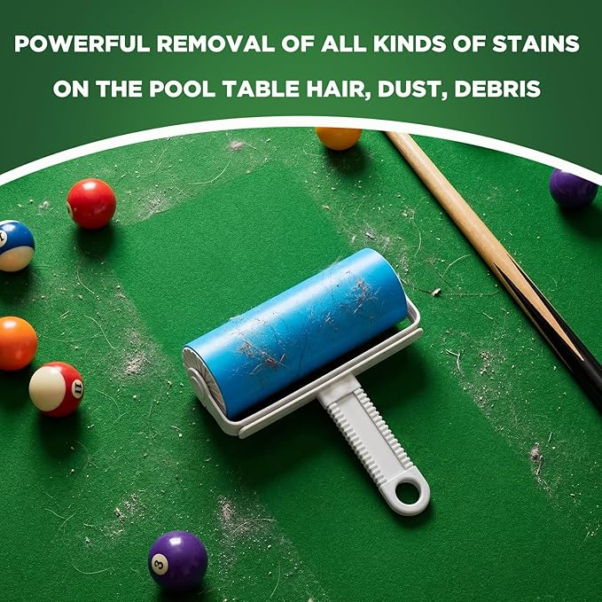 2 Pcs Billiards Table Dust Remover, Large 6.3 x 6.3 x 3.1 Inch Washable Roller Cleaner, Reusable Pool Table Cleaner Sticky Lint Roller for Pool, Billiards, Gaming Accessories, Felt Safe