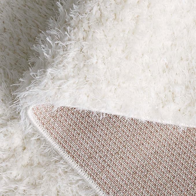 SAFAVIEH Lindsay Shag Collection Runner Rug - 2'2" x 8', Ivory, Solid Design, Plush 1.8-inch Thick, Ideal for High Traffic Areas in Living Room, Bedroom, Dining Room (LNS560A-28)