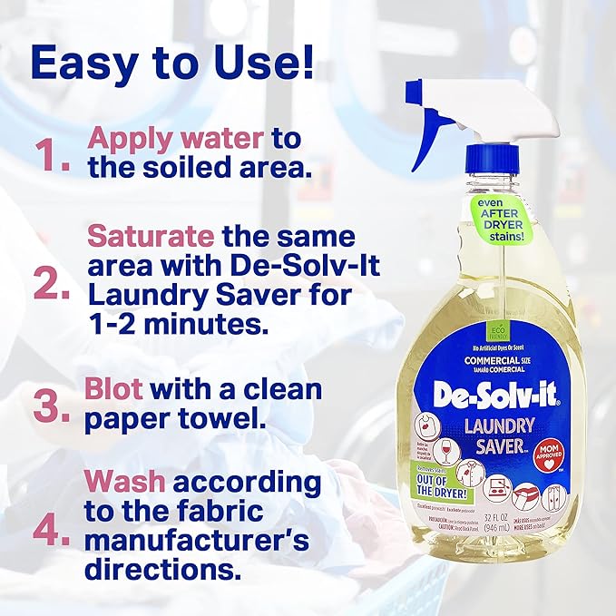 Orange-Sol De-Solv-It Laundry Saver, Odor & Stain Remover for Laundry, Safe on Hair & Skin, 32-Ounce