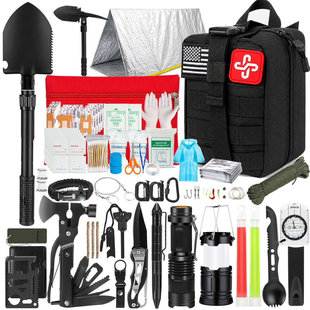 Survival Kit, 250Pcs Survival Gear First Aid Kit with Molle - Image 1