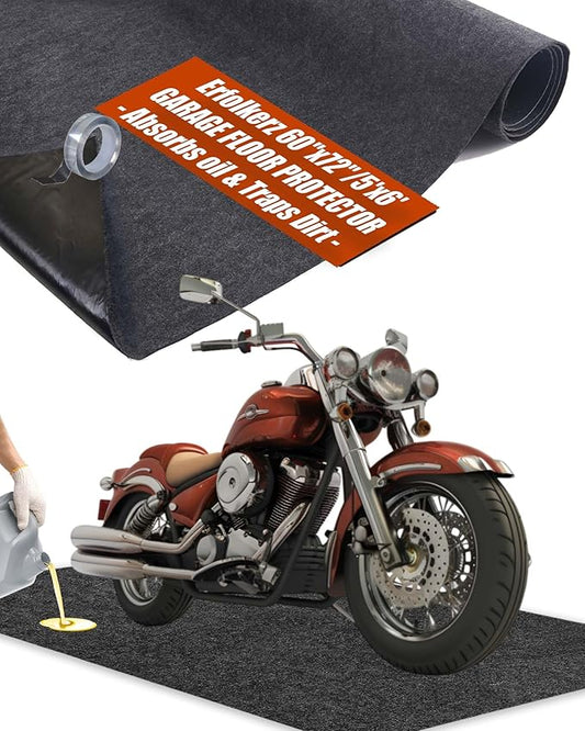 Garage Floor Mat 60"x72" for Under Car Protects Floor,Cuttable Garage Driveway Oil Drip Mat,Water Containment Rug, Non-Slip Oil Spill Mat for Kitchen/Car-Wash/Driveway/Doorway