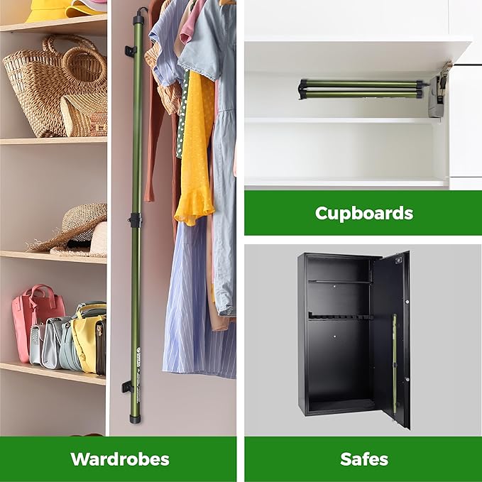 2 Pack Gun Safe Dehumidifier Rod | Dehumidifier Rod For Enclosed Spaces, Gun Safe & Vault, Cabinets | Protect Valuables & Stop Humidity, & Moisture | Foldable, 4 Mounting Brackets | 12''/30cm