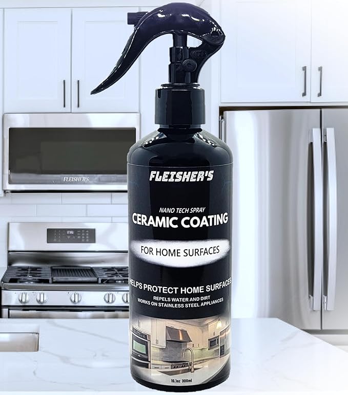 FLEISHER'S Home Ceramic Coating Spray - for Home Surfaces - Hydrophobic Nano Technology, Shine and Protect Kitchen and Bathroom Surfaces, Repel Stains and Grime, House Ceramic Spray
