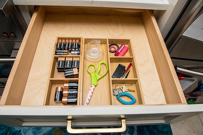 Lipper International 823 Bamboo Wood 3-Compartment Organizer Tray, 11 5/8" x 4 1/8" x 1 3/4" (Pack of 6)