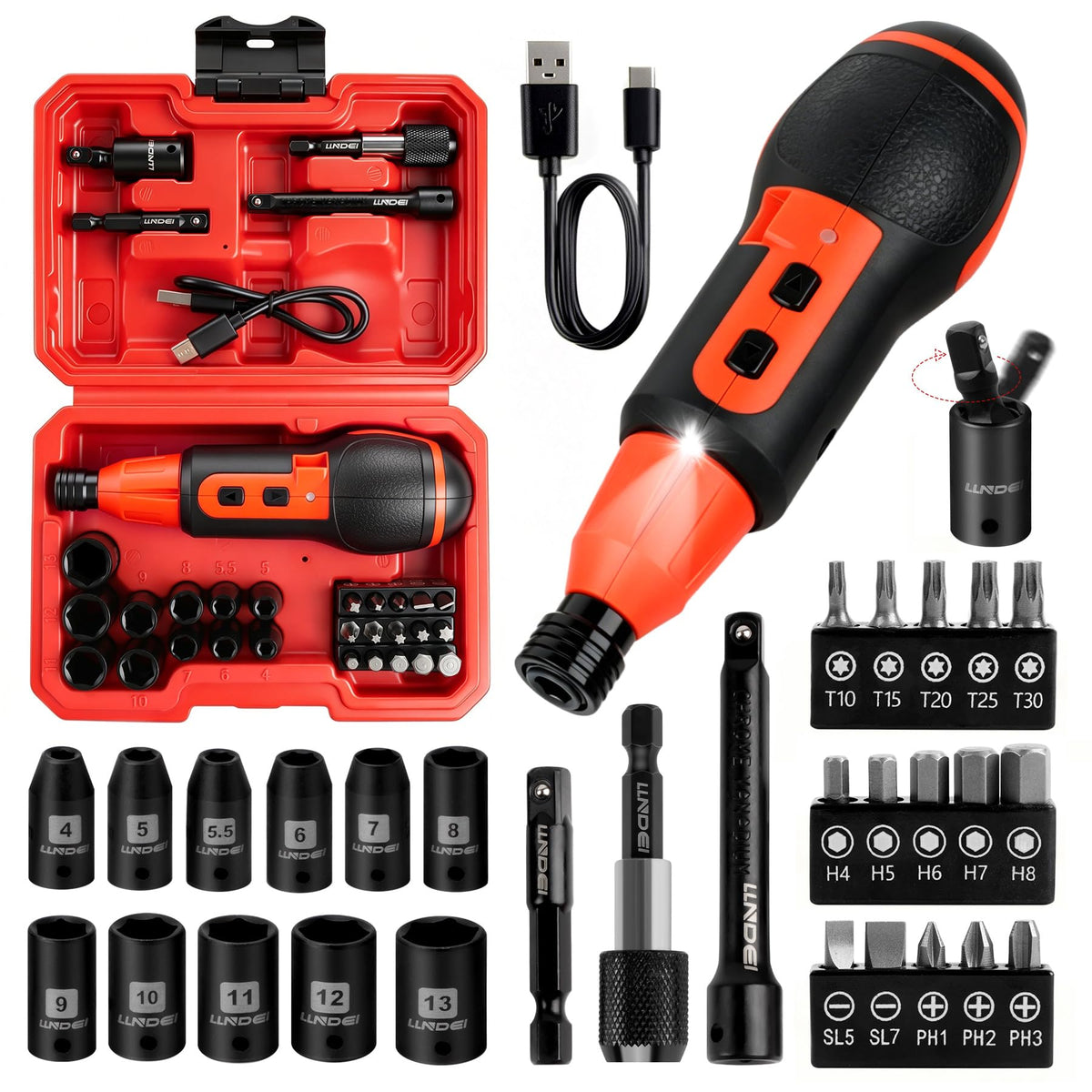 4V Cordless Electric Screwdriver Set 31Pcs with Bits & | Hand Tools - Image 1