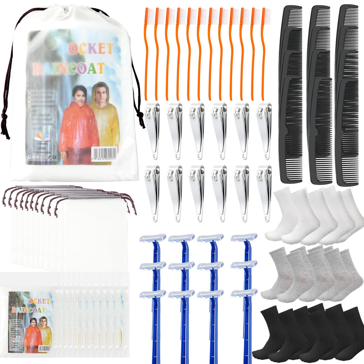 84 Pcs Homeless Care Package Supplies Bulk Hygiene Kits - Image 1