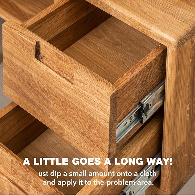 Upgrade Wood Lubricant & Wood Wax for Drawers, Doors, Hinges - Multi-Purpose Semi Paste Wax for Wood - Drawer & Door Hinge Lubricant - Loosen Drawer Slide - Restore & Preserve Wooden Slide - 7oz