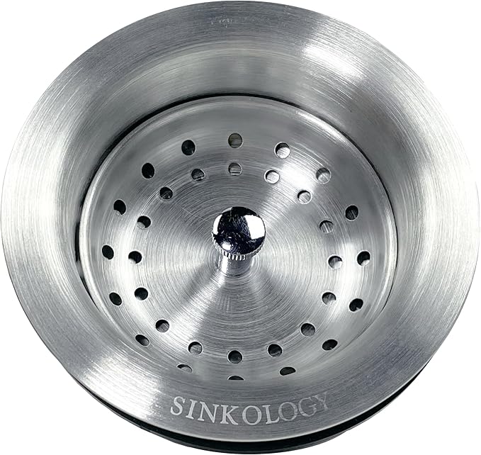 SinkSense Kitchen Sink Heavy Duty Basket Strainer Drain with Post Style Basket, Stainless Steel