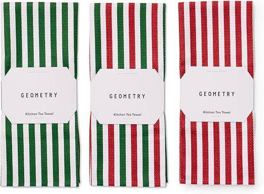 GEOMETRY Christmas Kitchen Towels - Quick Dry Microfiber Cloth Dish Towels for Kitchen Drying - Premium Quick Dry Towel 3-Pack Set - Jubilee Tea Towel