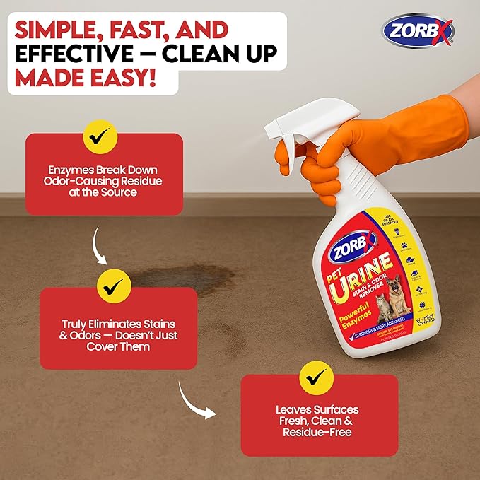 Pet Urine Stain & Odor Remover Spray, 24oz
