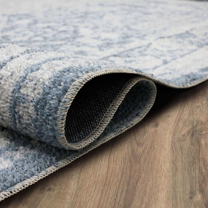 Mohawk Home Cassandra Abstract Ornamental Denim Blue 2' 11" x 5' Area Rug Perfect for Living Room, Dining Room, Office