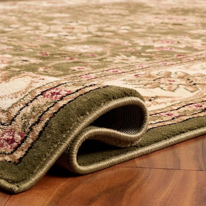 SAFAVIEH Lyndhurst Collection Area Rug - 3'3" Square, Sage & Ivory, Traditional Oriental Design, Non-Shedding & Easy Care, Ideal for High Traffic Areas in Living Room, Bedroom (LNH212C)