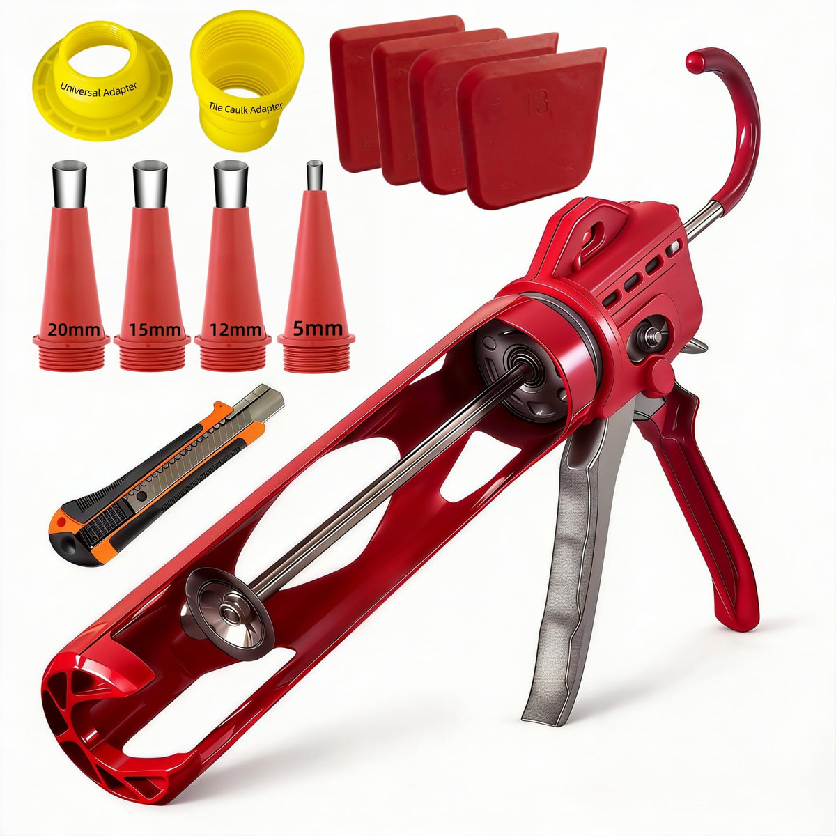 9"Heavy Duty Caulking Gun, 18:1 High Thrust - Image 1