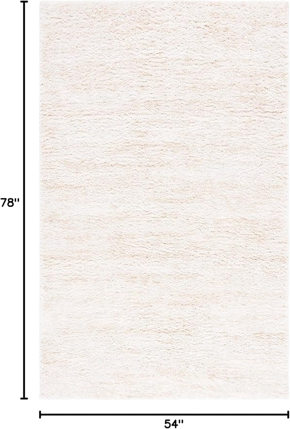SAFAVIEH Berber Shag Collection Accent Rug - 4'5" x 6'5", Ivory & Beige, 1.2-inch Thick Ideal for High Traffic Areas in Entryway, Living Room, Bedroom (BER563A)