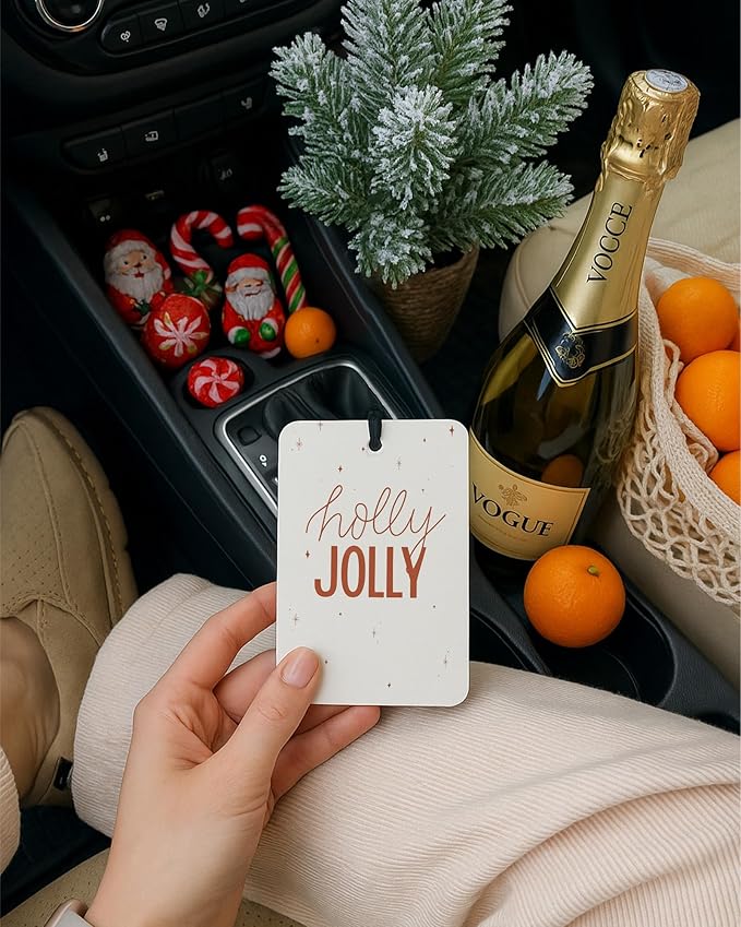 Boho Christmas Car Air Freshener 4 Pcs, Merry Christmas Tree Xmas Bauble Ball Ornament Hanging Air Freshener for Cars Closet Drawer Books, Xmas Car Accessories Mirror Decor for Women Girls