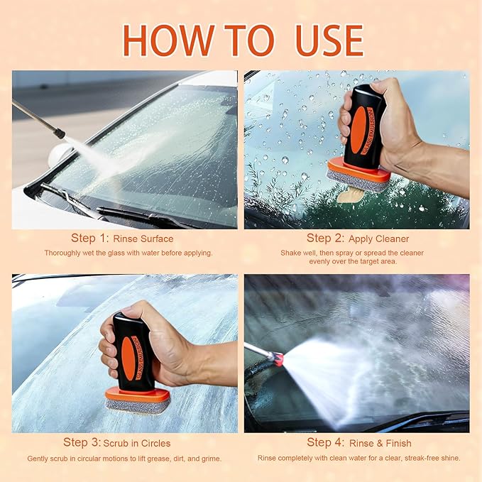 Umex Ogas Glass Cleaner - Streak-Free Windshield Cleaner& glass emulsion, Removes Tough Grease, Grime, Oil Film, and Water Spots for Car, Home, and Office (1 Pack, 3.38oz each)