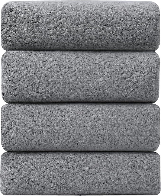 4 Pack Washcloths Set 13"x13",Grey Towel Set for Bathroom,Highly Absorbent & Quick Dry Premium Towel for Daily Use,Soft Microfiber Multipurpose Washcloths Towel Set for Hotel, Spa,Shower,Gym