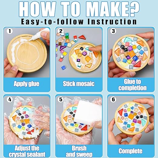 Mosaic Crystal Grout, Mosaics Tile Tools, Mosaic Tile Accessories – Essential for Handmade Grouting and Perfect for DIY Craft Projects (Translucent, 4.5oz)