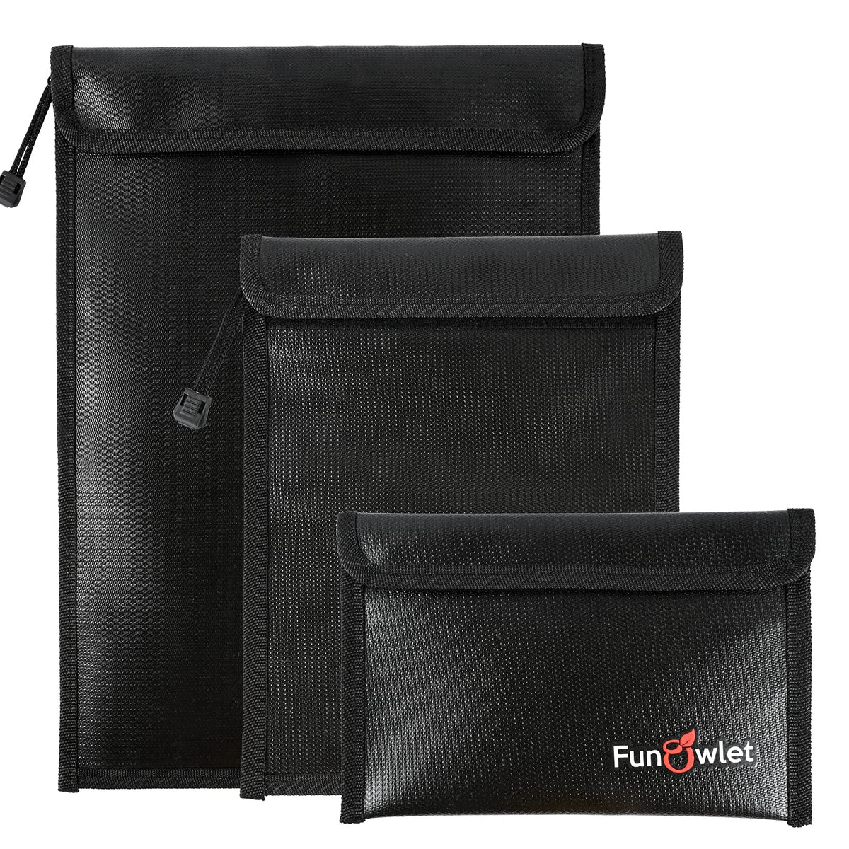 Fireproof Waterproof Money Document Bag, 3Pack Safe Pouch - Image 1
