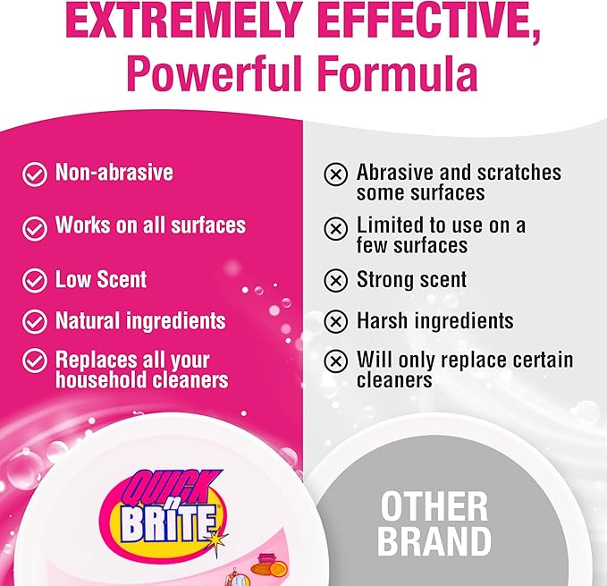 Quick 'n Brite All Purpose Cleaning Paste - Pet-Safe Miracle Cleaner for Tough Stains