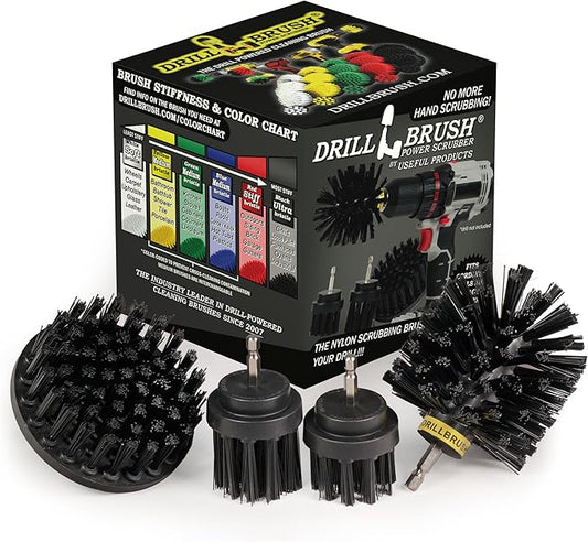 Grill Brushes - Detailing Brush Set BBQ Accessories - Ultra Stiff Power Scrub Brush Set - Oil Stain Electric Spin Scrubber - Cleaning Supplies Floor Scrubber - Household Cleaning Tools Power Scrubbing