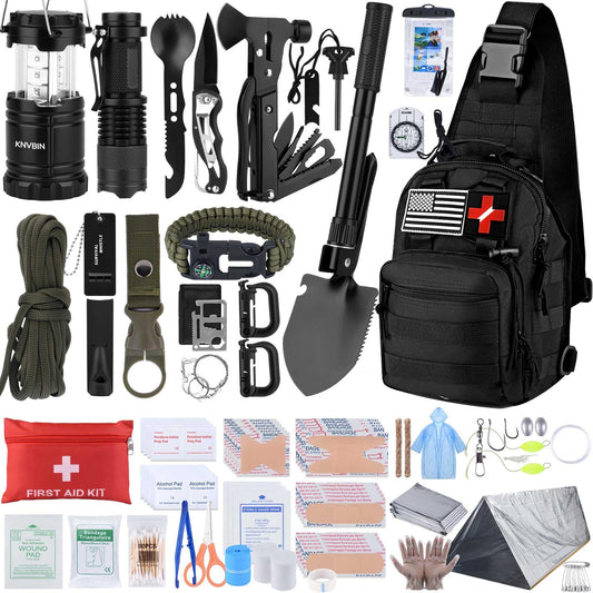 Survival Kit, 250pcs Survival Tools Tactical Gear and Trauma Bag - Image 1