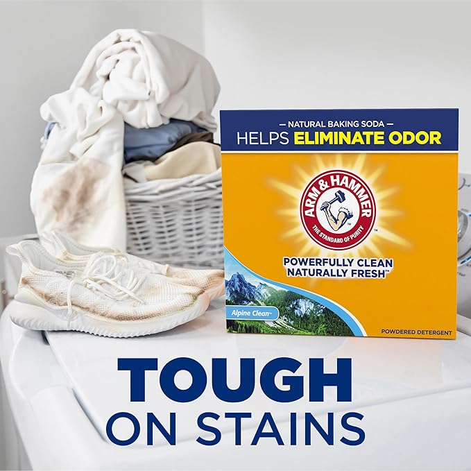 ARM & HAMMER Powder Laundry Detergent,Alpine Clean,9.56 lb,155 Loads,(Pack of 3)