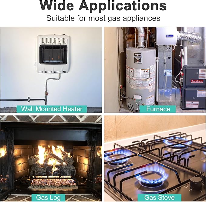 One Stop Gas Appliance Hook Up Kit, 22" Stainless Steel Flexible Gas Line Hose with Brass Gas Ball Valve & Fittings for Mr. Heater, Gas Stoves, Wall Mounted Heaters, Gas Fireplace & Gas Dryer