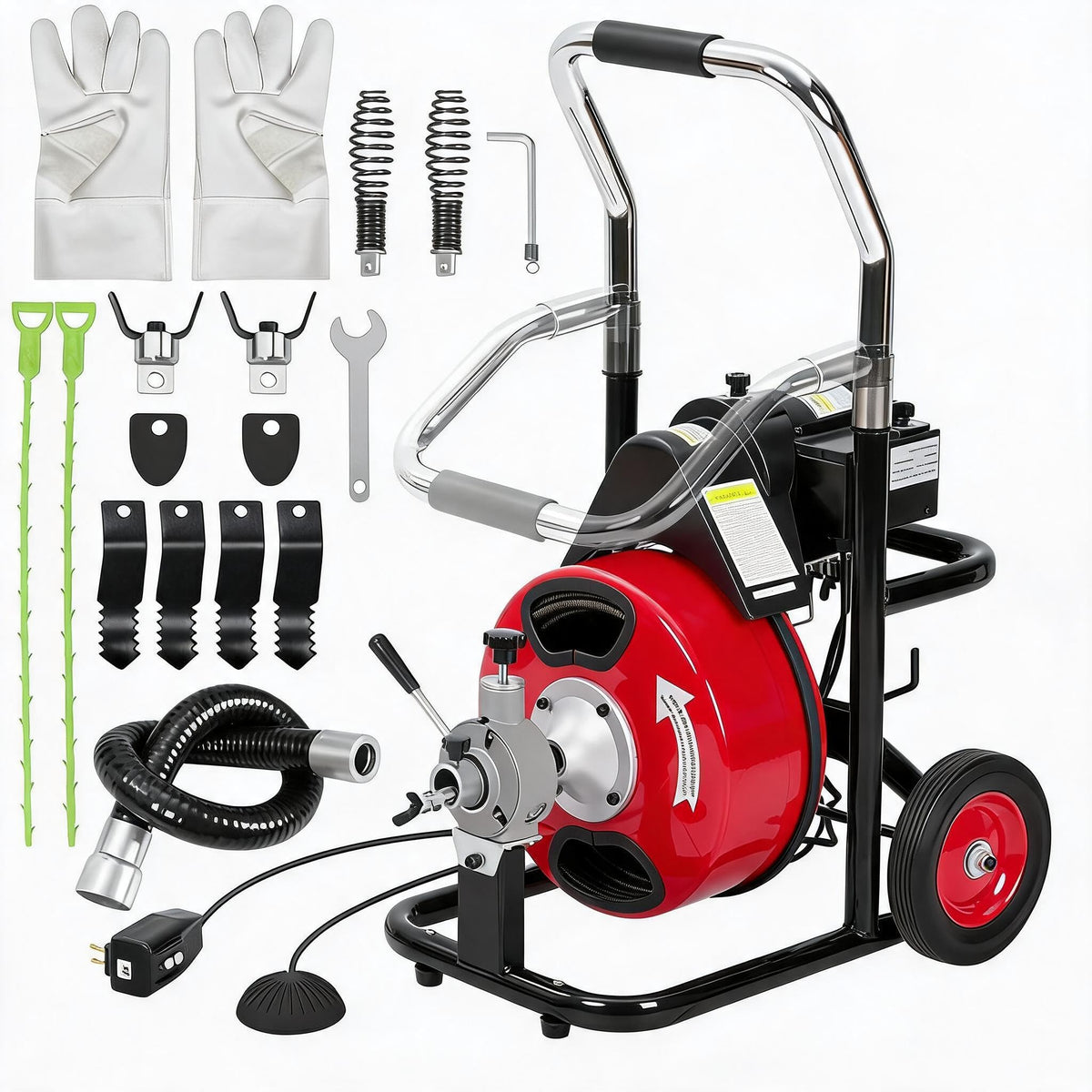 Electric Drain Cleaning Machine – 100FT x 3/8 Inch Sewer Snake - Image 1