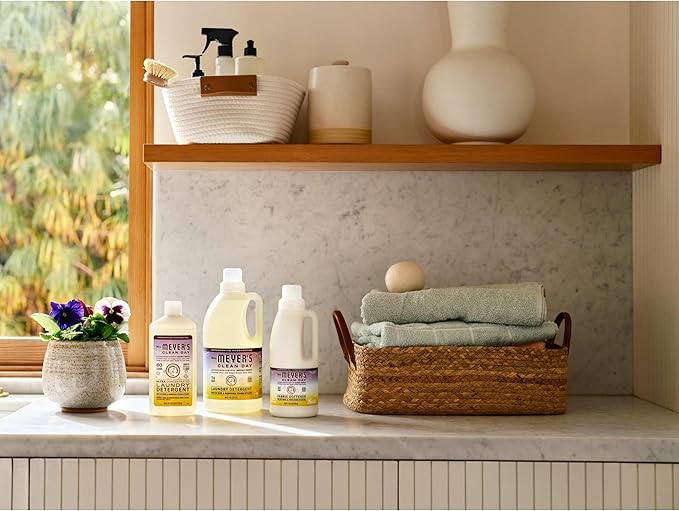 MRS. MEYER'S CLEAN DAY Liquid Fabric Softener,Infused with Essential Oils,Paraben Free,Compassion Flower,32 oz (32 Loads),(Pack of 4)