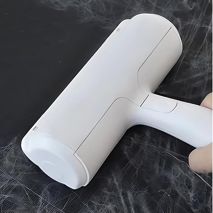 Reusable Pet Hair Remover Roller – Dog & Cat Fur Lint Cleaner for Sofa, Carpet, Bed & Car Seats – No Adhesive Required (White/Purple)