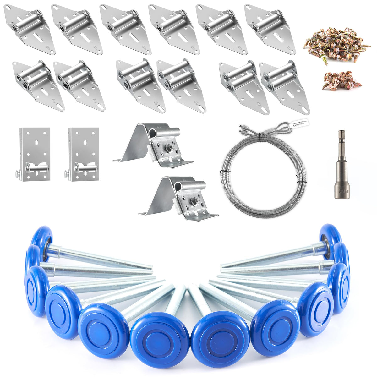 XiKe 2" Max Nylon Garage Door Roller Hardware Kit for 8x8 - Image 1