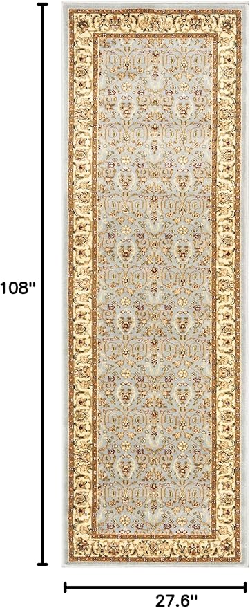 SAFAVIEH Lyndhurst Collection Runner Rug - 2'3" x 9', Light Blue & Ivory, Traditional Oriental Design, Non-Shedding & Easy Care, Ideal for High Traffic Areas in Living Room, Bedroom (LNH312B)