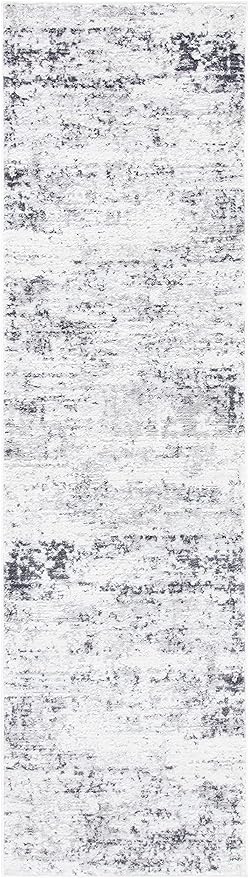 SAFAVIEH Amelia Collection Runner Rug - 2'2" x 14', Ivory & Grey, Modern Abstract Design, Non-Shedding & Easy Care, Ideal for High Traffic Areas in Living Room, Bedroom (ALA700C)