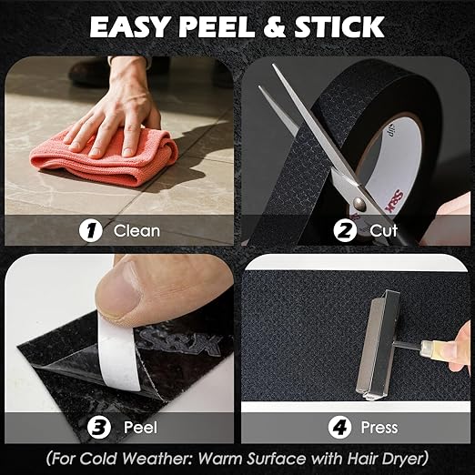 S&X Anti Slip Tape Heavy-Duty 12" x 33' Non Skid Roll, Unmatched Grip Tape for Skateboard, Outdoor Stairs, Decks, Ramps - Waterproof & Durable