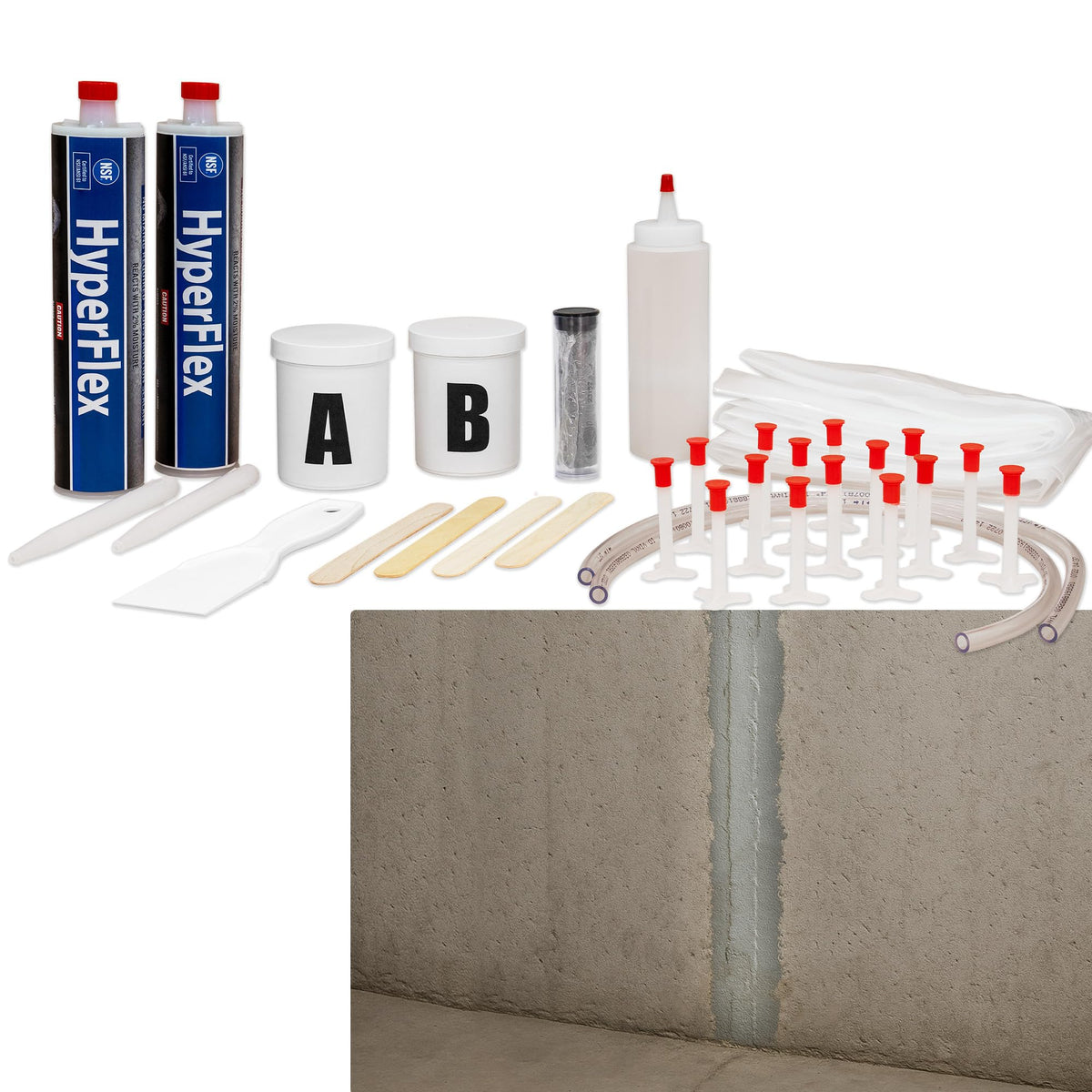 Fernco 10 ft Basement and Foundation Wall Crack Repair Kit - Image 1