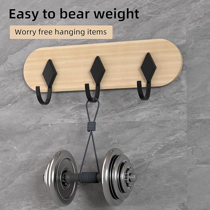 Kayqi 20 lbs (Max) Self Adhesive Aluminum Alloy Hooks for Bath, Kitchen, Bar, Office, Simple and Versatile, (Pack of 2)