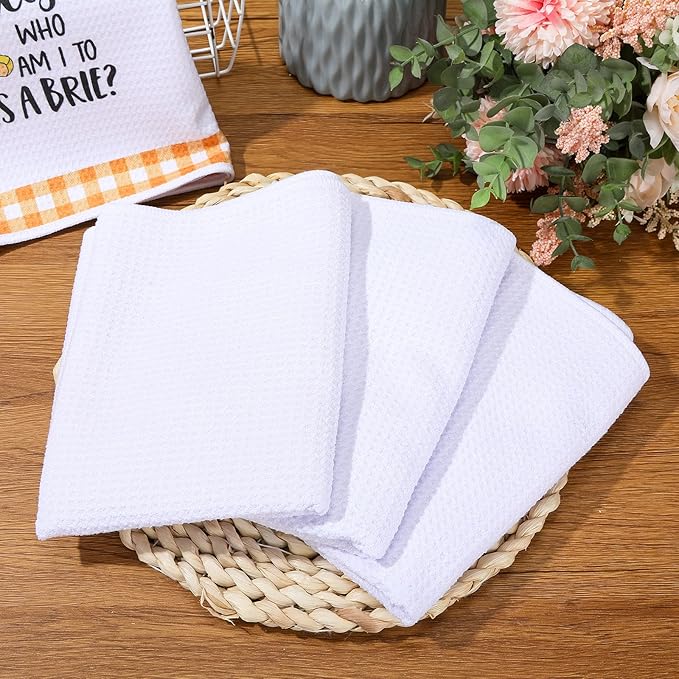 Breling Sublimation Kitchen Towel Blanks 16 x 24Inch, Microfiber Waffle Weave Sublimation Tea Towels Fast Drying Absorbent for Home Kitchen Gifts(48 Pieces)