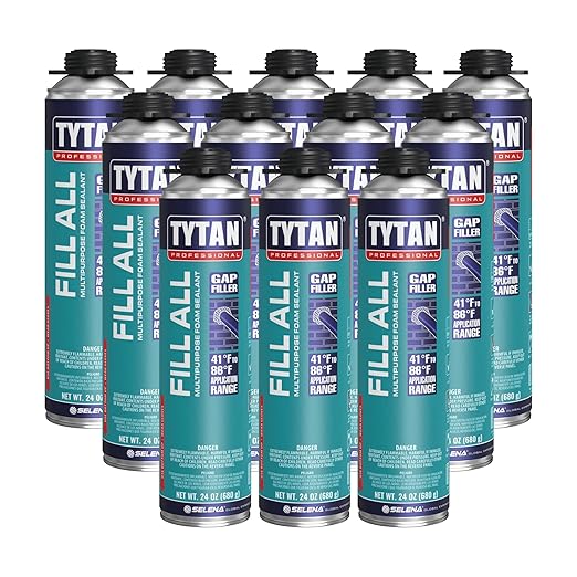 Fill All 24 oz Gap Filler Expanding Foam Sealant, Gaps & Cracks Spray Foam Insulation, Waterproof Polyurethane, Gun Not Included (1x24oz)