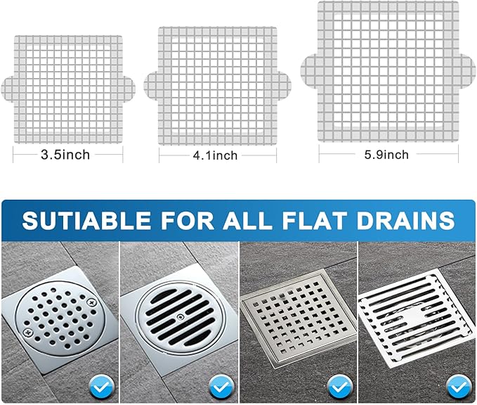 Disposable Shower Drain Hair Catcher, Shower Drain Cover Mesh Stickers, 25 Pack (4.1 Inch)