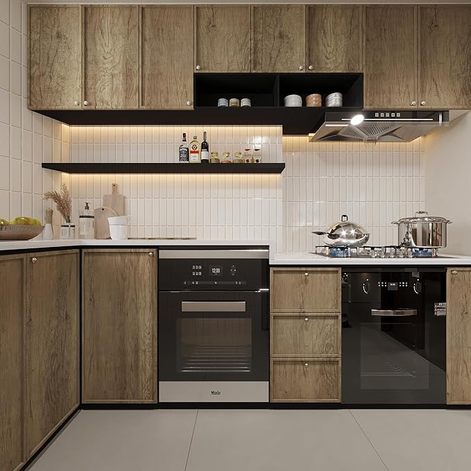 Brown Wood Contact Paper for Cabinets Drawers Wood Grain Vinyl Wrap 3D Wood Textured Wallpaper Peel and Stick Countertops 31.5"×354" Oak Maple Walnut Wood Stickers Furniture Film Wooden Wall Paper