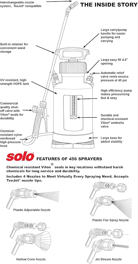 Solo 456 2.25 Gallon Professional Handheld Sprayer with Carrying Strap