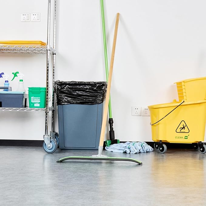 Restaurantware-SQUEEGEE ONLY: Clean Tek Professional 24 Inch Curved Floor Squeegee, 1 Broom With Rubber Blade - Handle Sold Separately, Heavy-Duty, Green Steel Wiper, Ideal For Floor, Tiles