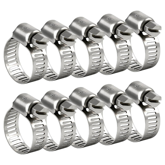 Hose Clamp 3/4 Inch, 10 Pack Stainless Steel Hose Clamps | Hand Tools - Image 1
